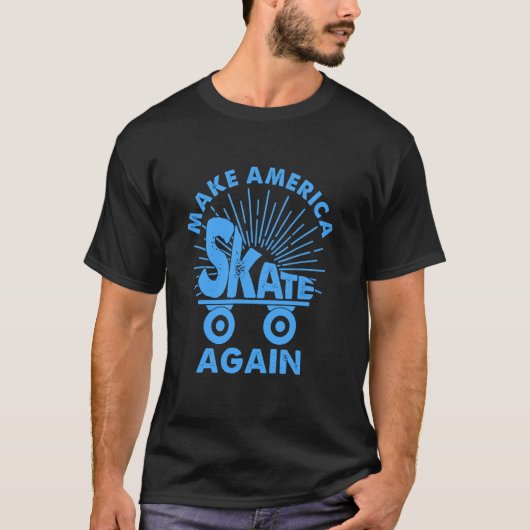 Funny Make America Skate Again Roller Skater Men W Tシャツ (正面)