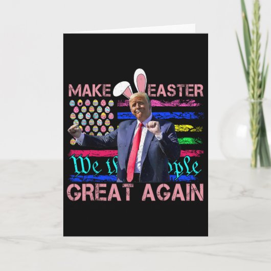 Funny Make Easter Great Again Trump Dancing Easter カード (正面)