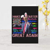 Funny Make Easter Great Again Trump Dancing Easter カード (黄色い花)