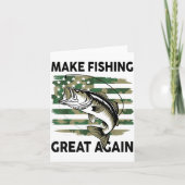 Funny Make Fishing Great Again Camo B Fish America カード (正面)