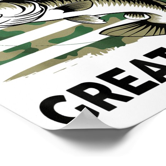 Funny Make Fishing Great Again Camo B Fish America ポスター (角)