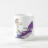 Funny Male Dentist and Purple Dental Chair コーヒーマグカップ (中央)