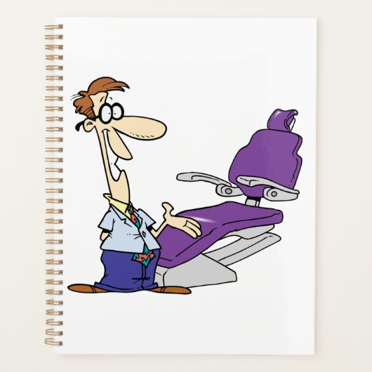 Funny Male Dentist and Purple Dental Chair プランナー手帳 (正面)