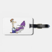 Funny Male Dentist and Purple Dental Chair ラゲッジタグ (裏面横)