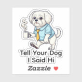 Funny Maltese Dog Business Suit Coffee  シール (シート)