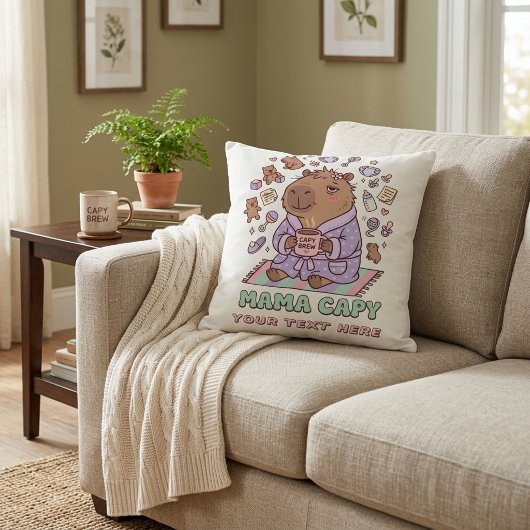 Funny Mama Capy Mother's Day Tired Mom Gift クッション