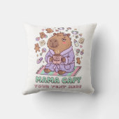 Funny Mama Capy Mother's Day Tired Mom Gift クッション (裏面)