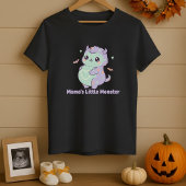 Funny Mamas Halloween Little Monster Cute Pregnant Tシャツ