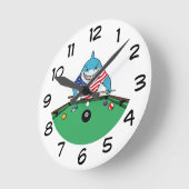 Funny Man Cave Pool Shark Wall Clocks ラウンド壁時計 (傾斜)
