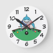 Funny Man Cave Pool Shark Wall Clocks ラウンド壁時計 (正面)