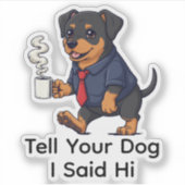 Funny Manchester Terrier Dog Business Suit Coffee シール (正面)