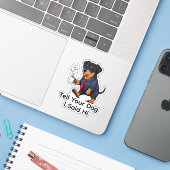 Funny Manchester Terrier Dog Business Suit Coffee シール (ノートパソコンとiPhone)