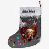 Funny Manicure Lover Fingernail Polish and Photo スモールクリスマスストッキング (裏面)