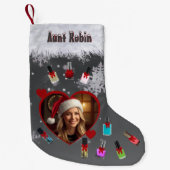 Funny Manicure Lover Fingernail Polish and Photo スモールクリスマスストッキング (正面)