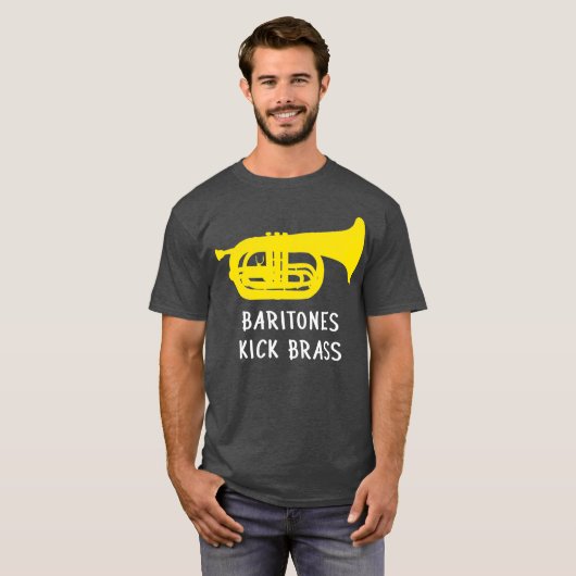Funny marching baritone  Baritones kick brass Tシャツ (正面フル)