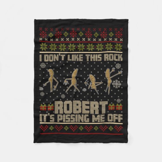 Funny Marcus The Worm I Don't Like This Rock Ugly  フリースブランケット (正面)