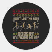 Funny Marcus The Worm I Don't Like This Rock Ugly  ラウンドシール (正面)