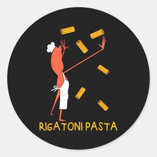 Funny Marcus The Worm Rigatoni Pasta  ラウンドシール (正面)