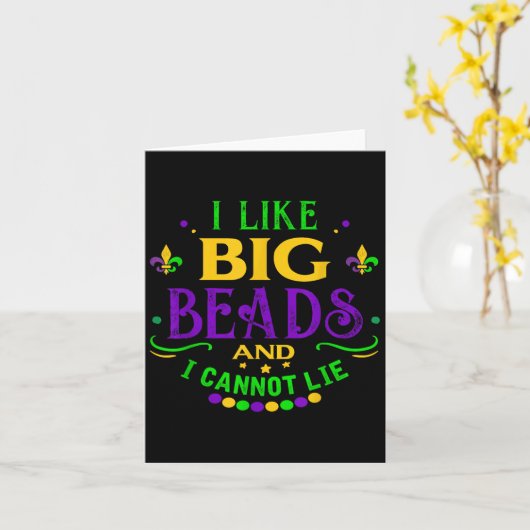 Funny Mardi Gras 2019 I Like Big Beads And Cannot  カード (黄色い花)