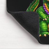 Funny Mardi Gras Alligator Beads Carnival Celebrat マウスパッド (コーナー)