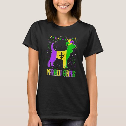 Funny Mardi Gras Beagle Dog Dad Mom Mardi Gras Pre Tシャツ (正面)