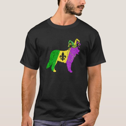 Funny Mardi Gras Bernese Mountain Dog Mardi Gras H Tシャツ (正面)
