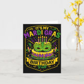 Funny Mardi Gras Birthday Y’all Cake Carnival Cele カード (黄色い花)
