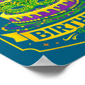 Funny Mardi Gras Birthday Y’all Cake Carnival Cele ポスター (角)