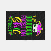 Funny Mardi Gras Bourbon Street , New Orleans Drin フリースブランケット (正面(横))