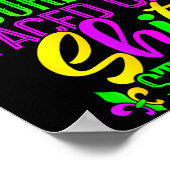 Funny Mardi Gras Bourbon Street , New Orleans Drin ポスター (角)