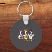 Funny Mardi Gras Carnival Silly Goose Mask Louisia キーホルダー (正面)