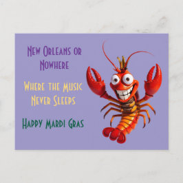 Funny Mardi Gras Crawfish - New Orleans or Nowhere ポストカード