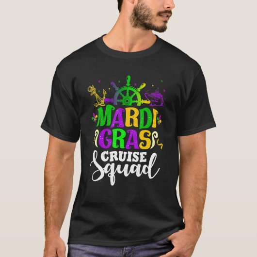 Funny Mardi Gras Cruise Cruising Mask Cruise Ship Tシャツ (正面)