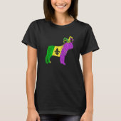 Funny Mardi Gras French Bulldog Dog Mardi Gras Hat Tシャツ (正面)