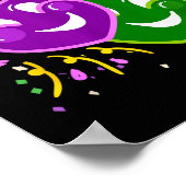 Funny Mardi Gras Mask Louisiana New Orleans Carniv ポスター (角)
