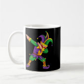 Funny Mardi Gras Outfit Dabbing Jester New Orleans コーヒーマグカップ (左)