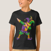 Funny Mardi Gras Outfit Dabbing Jester New Orleans Tシャツ (正面)