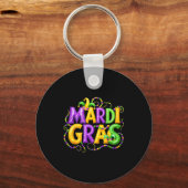 Funny Mardi Gras Parade Jester Hat Beads Men Women キーホルダー (正面)
