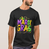 Funny Mardi Gras Parade Jester Hat Beads Men Women Tシャツ (正面)