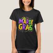 Funny Mardi Gras Parade Jester Hat Beads Men Women Tシャツ (正面)