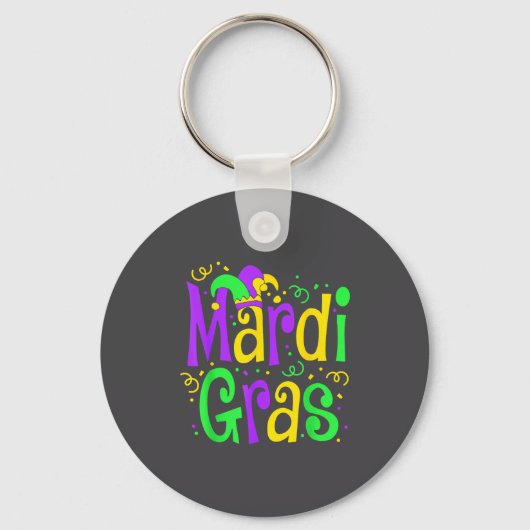 Funny Mardi Gras Parade Outfit Jester Hat Men Wome キーホルダー (正面)