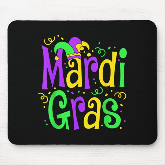 Funny Mardi Gras Parade Outfit Jester Hat Men Wome マウスパッド (正面)