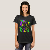 Funny Mardi Gras Parade Outfit Jester Hat Men Wome Tシャツ (正面フル)