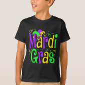 Funny Mardi Gras Parade Outfit Jester Hat Men Wome Tシャツ (正面)