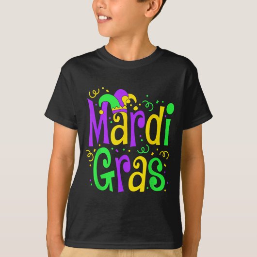 Funny Mardi Gras Parade Outfit Jester Hat Men Wome Tシャツ (正面)