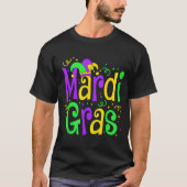 Funny Mardi Gras Parade Outfit Jester Hat Men Wome Tシャツ (正面)