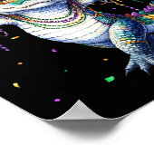 Funny Mardigator Mardi Gras Alligator Dancing Carn ポスター (角)