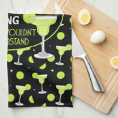 Funny Margarita Quote Cocktail Lover キッチンタオル (四つ折り)