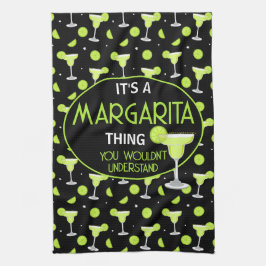 Funny Margarita Quote Cocktail Lover キッチンタオル
