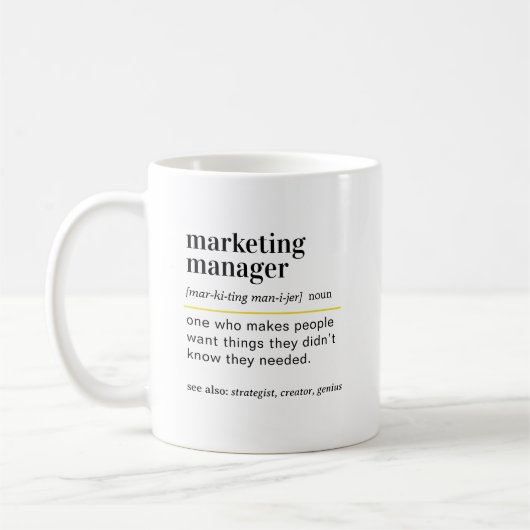 Funny Marketing Manager Definition Gift コーヒーマグカップ (左)